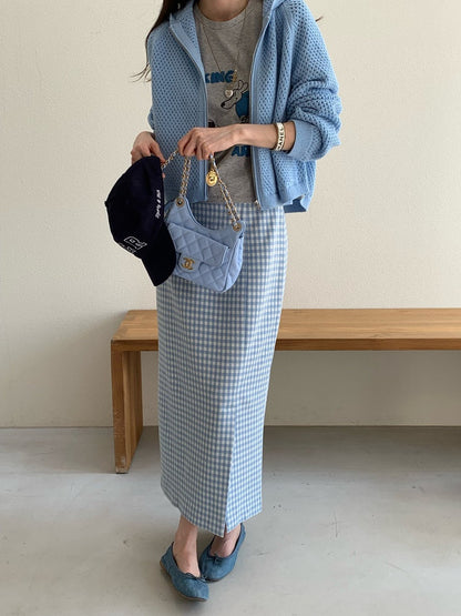 *Daily Check Long Skirt