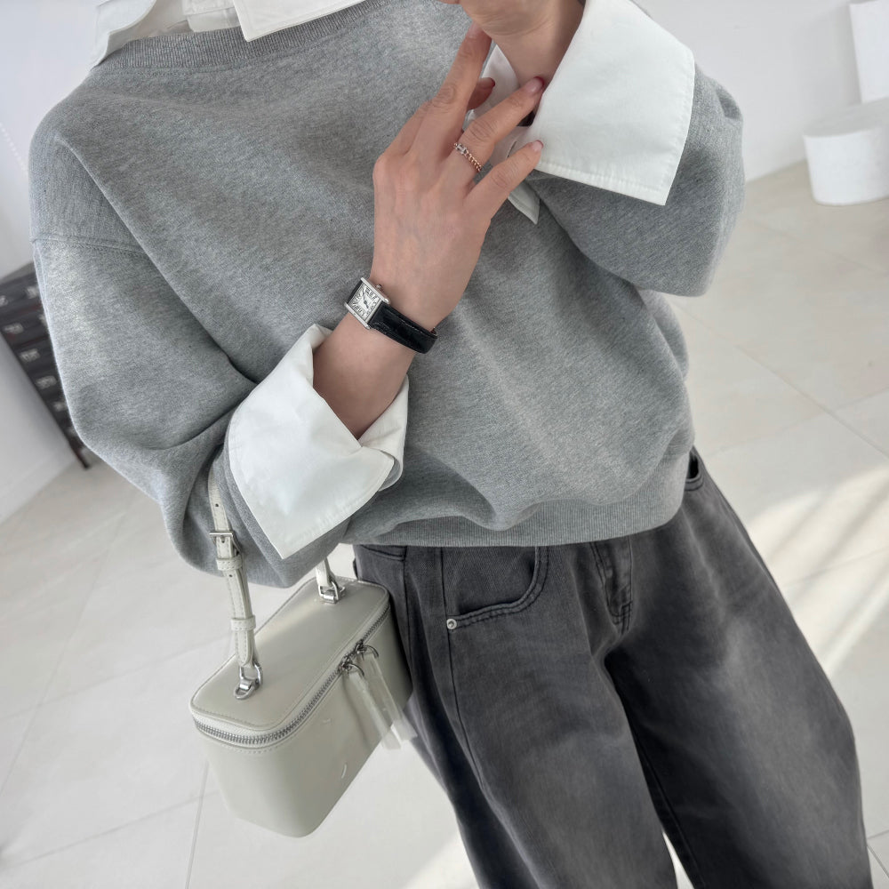 Layered Off-Shoulder Sweatshirt