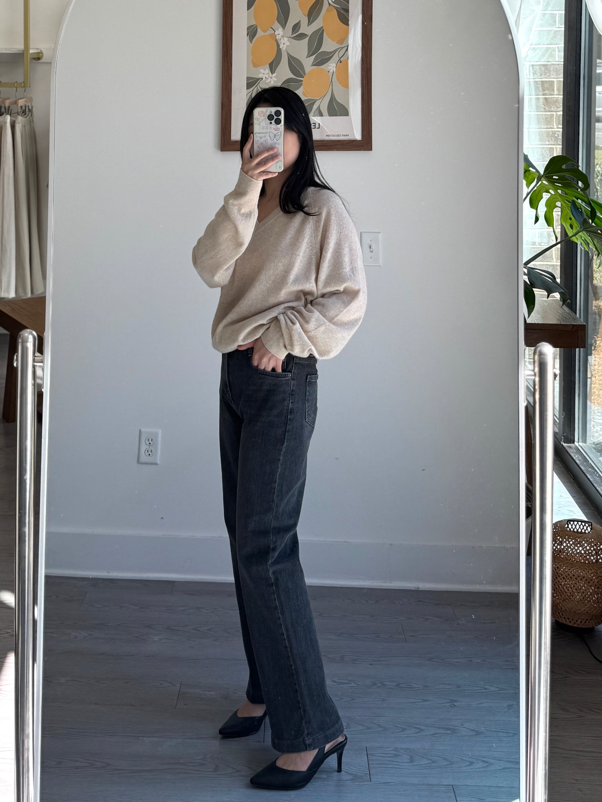 Gray Wide Straight Denim - AdoreMeU