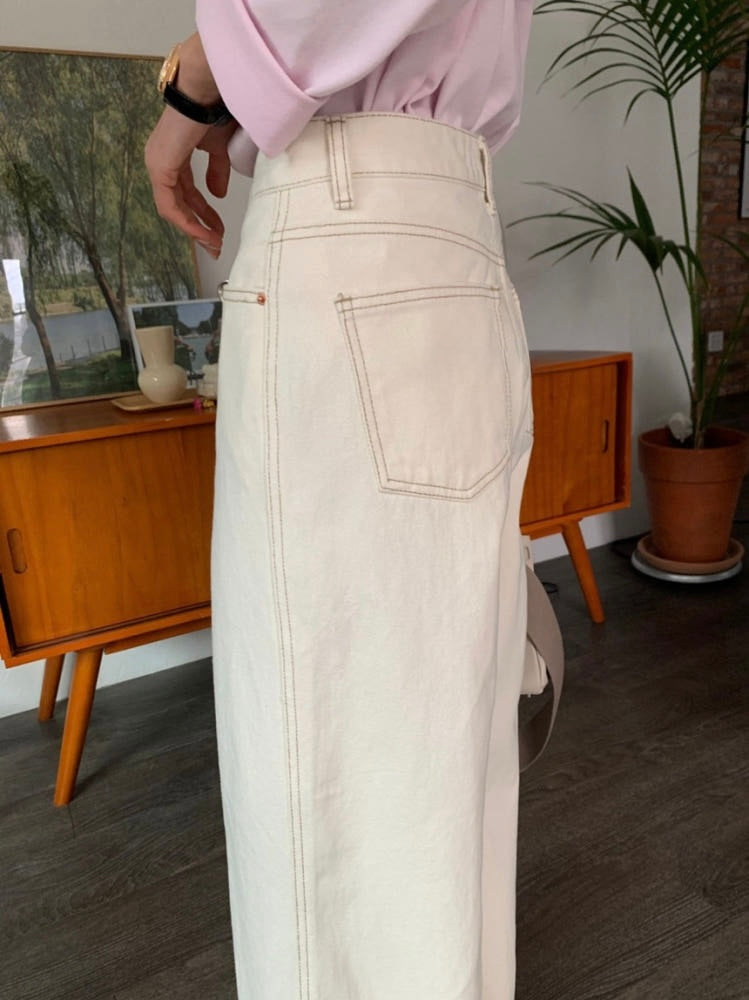 Stitchy Cream Pants