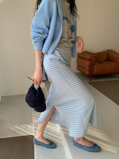 *Daily Check Long Skirt