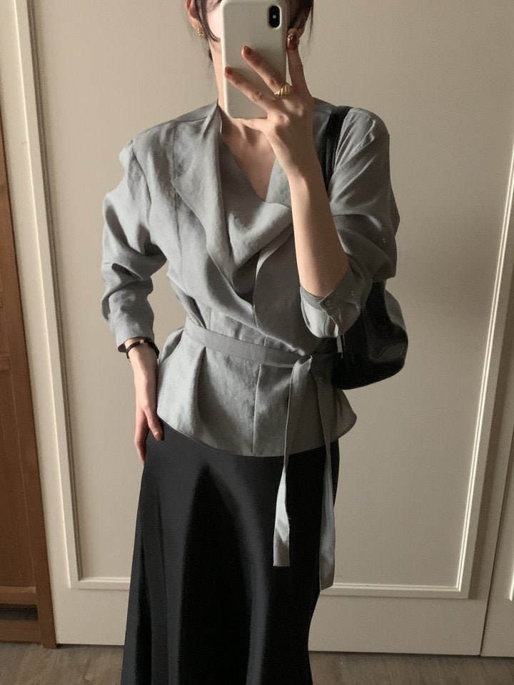 * Draped Belt Blouse