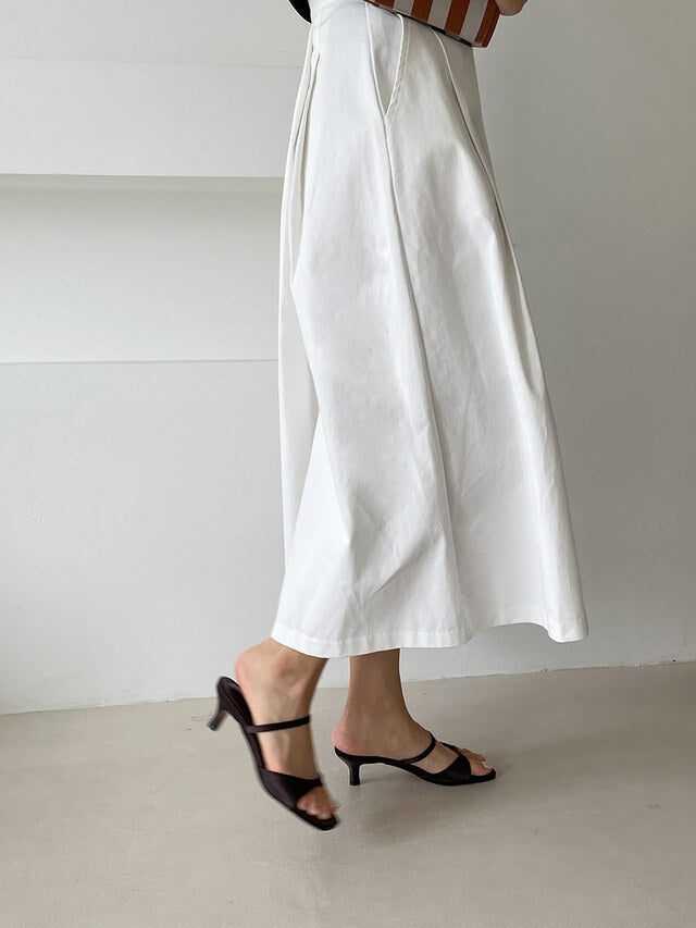 *Simple Satin Toe-Open Mule Heels