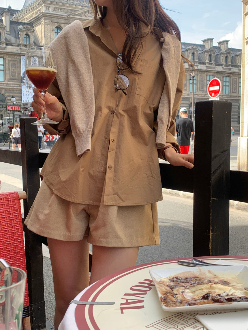 Oversized Solid Fall Shirt - AdoreMeU