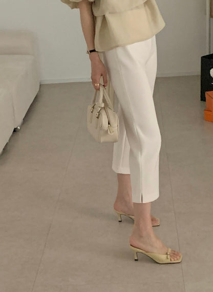 * Slim Capri Slit Pants