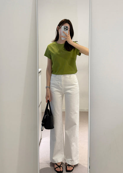 White Straight Denim