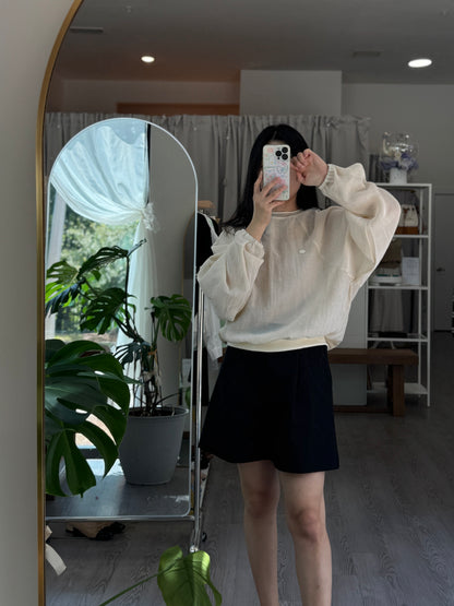 Airy Sheer Pullover Top(~9/8)