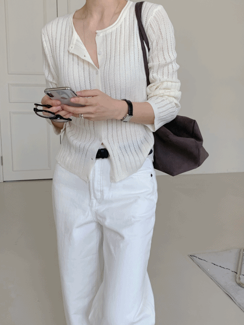 * Punching Knit Summer Cardigan