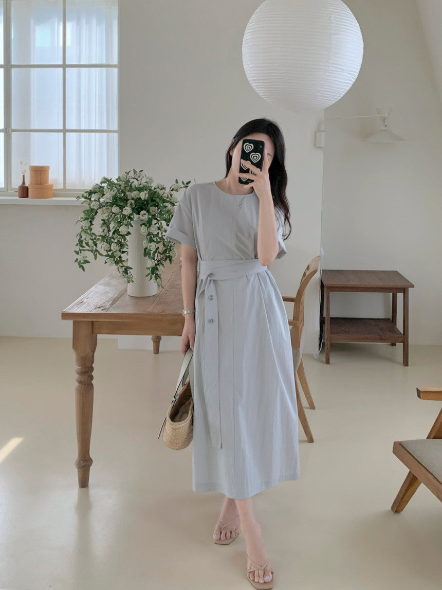 Button Belt Dress