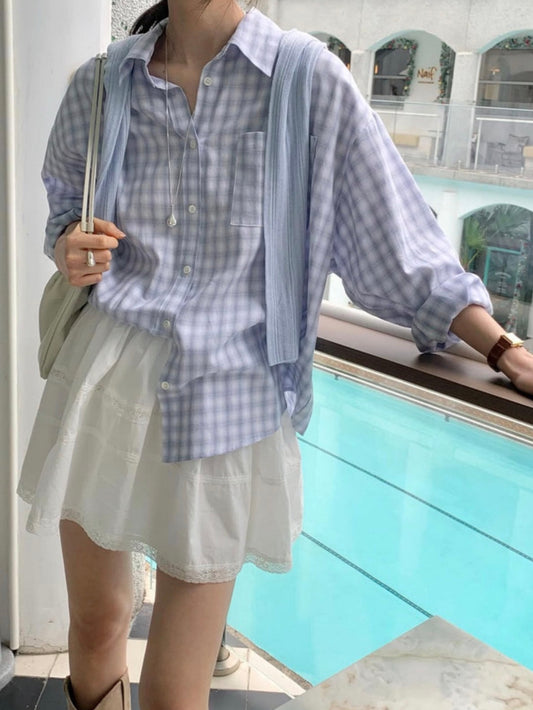 * Soft Oversized Plaid Shirt