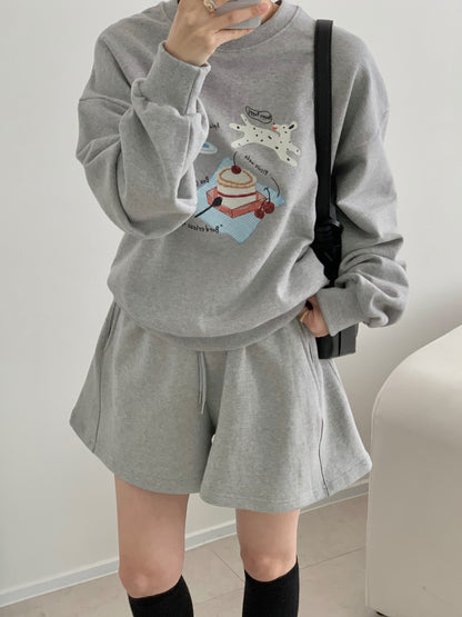 *Picnic Print Sweatshirt