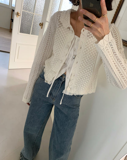 *크로셰 칼라 가디건