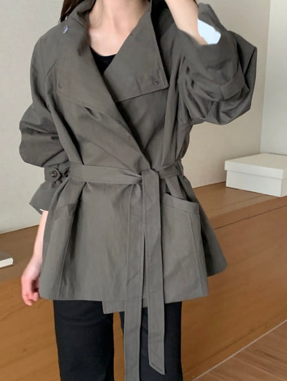 High-Neck Trench Jacket