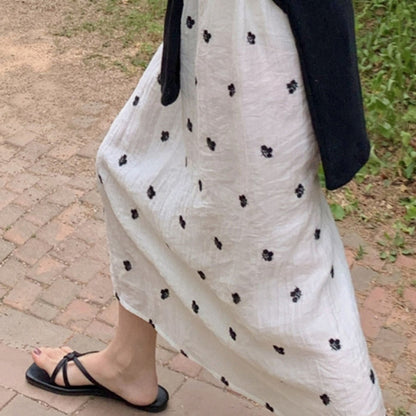 *Floral Embroidered Chiffon Skirt