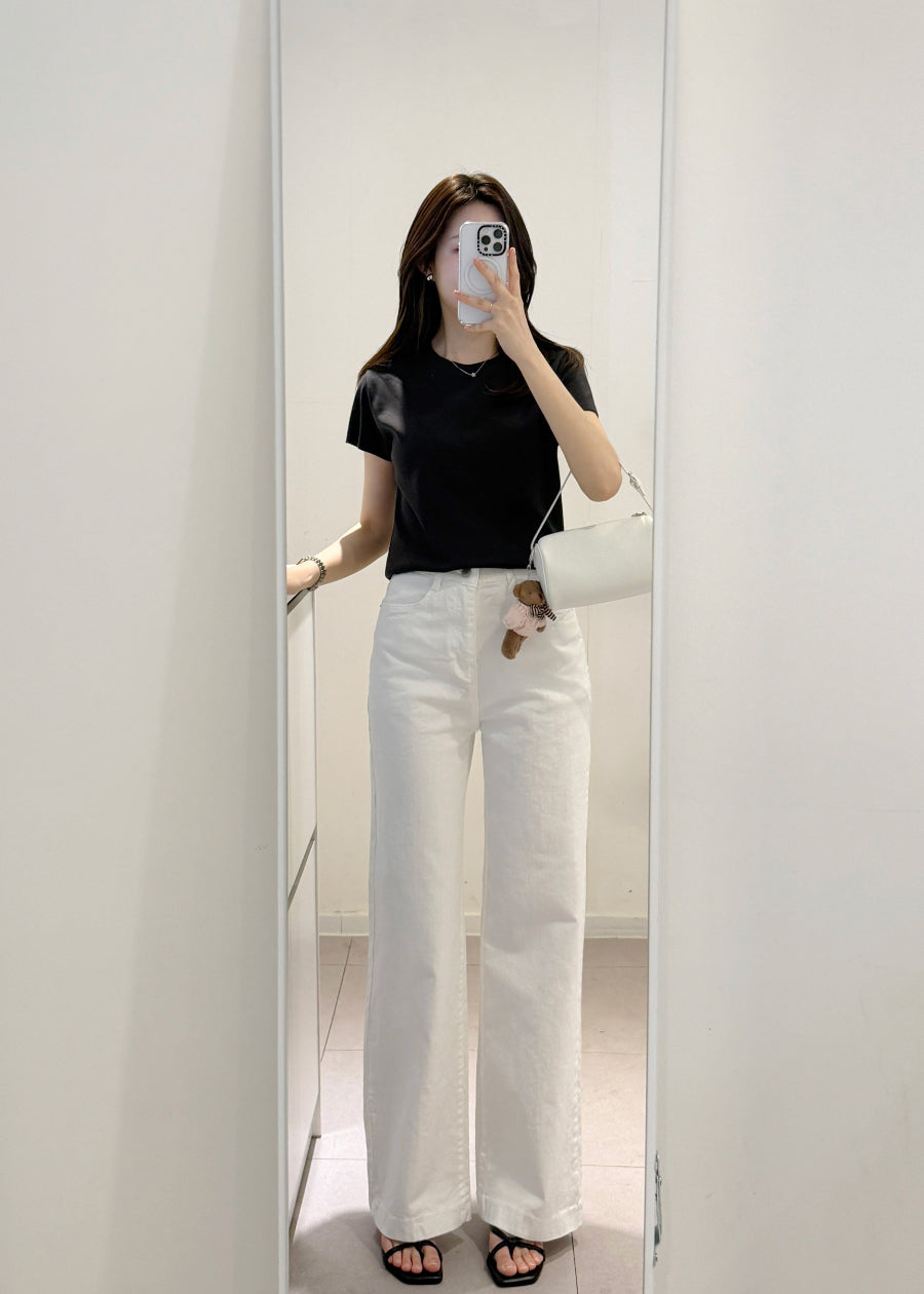 White Straight Denim