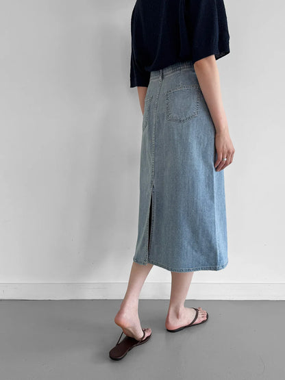 Front Pocket Denim Skirt(~7/6)