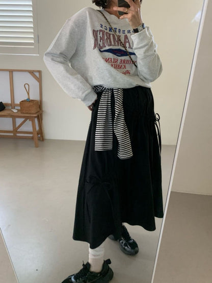 * Shirring Detail Flare Skirt