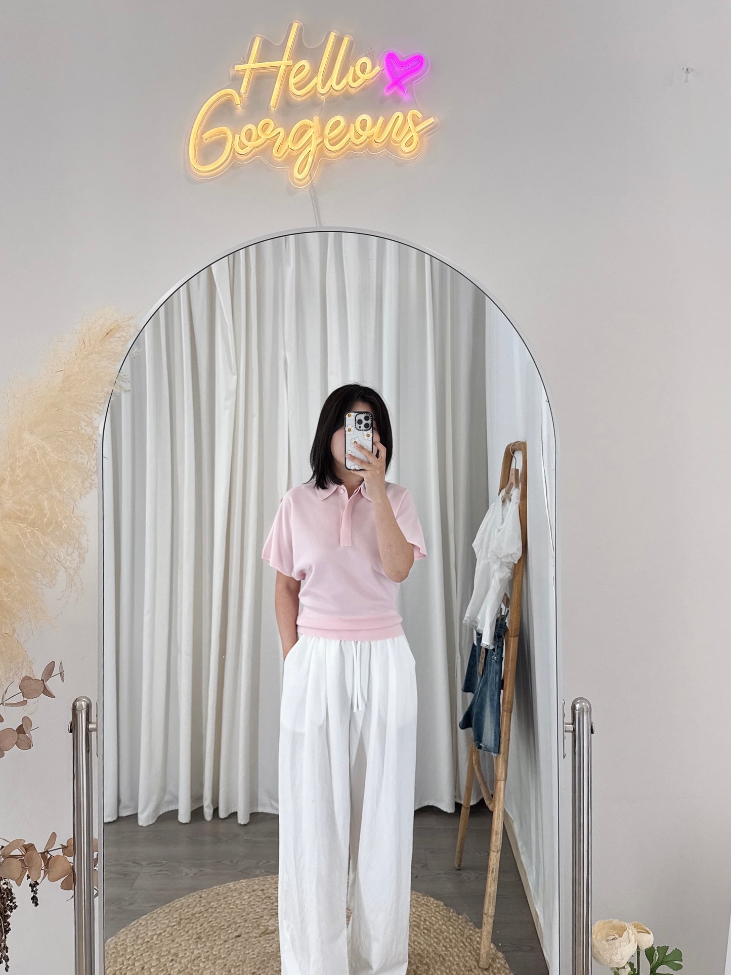 Plume Collar Knit Top (~6/4)