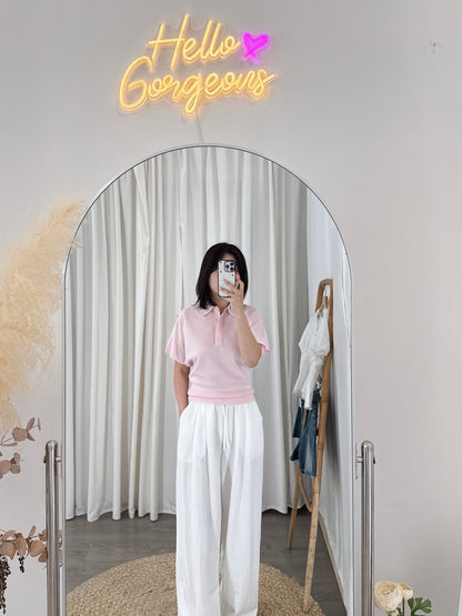 Plume Collar Knit Top (~6/4)