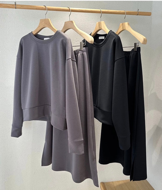 Sweatshirt & Long Skirt Set(~10/1)