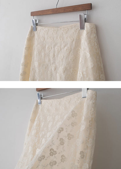 *Floral Lace Long Skirt