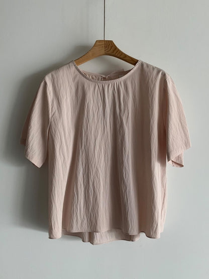 *    Back Ribbon Soft Blouse