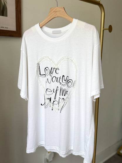 Lace Heart T-shirt - AdoreMeU