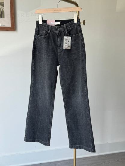 Gray Wide Straight Denim - AdoreMeU