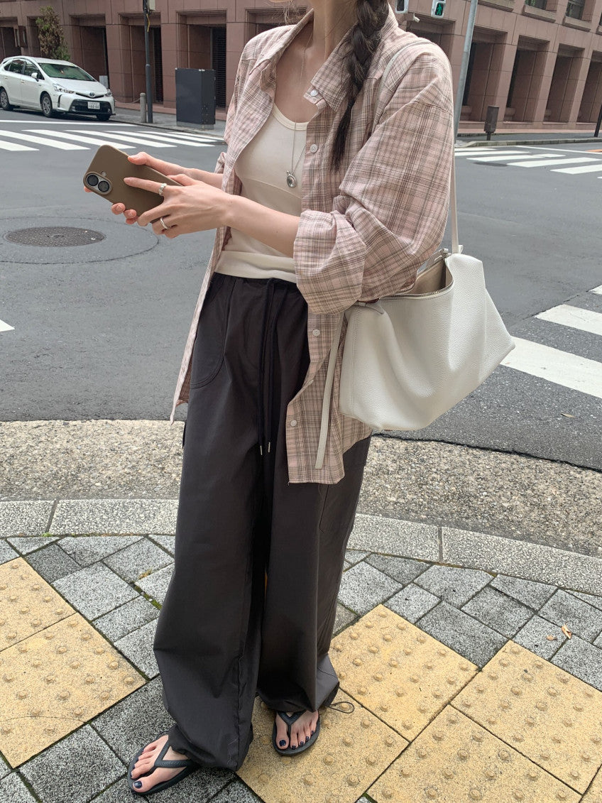 * Autumn Check Oversized Shirt