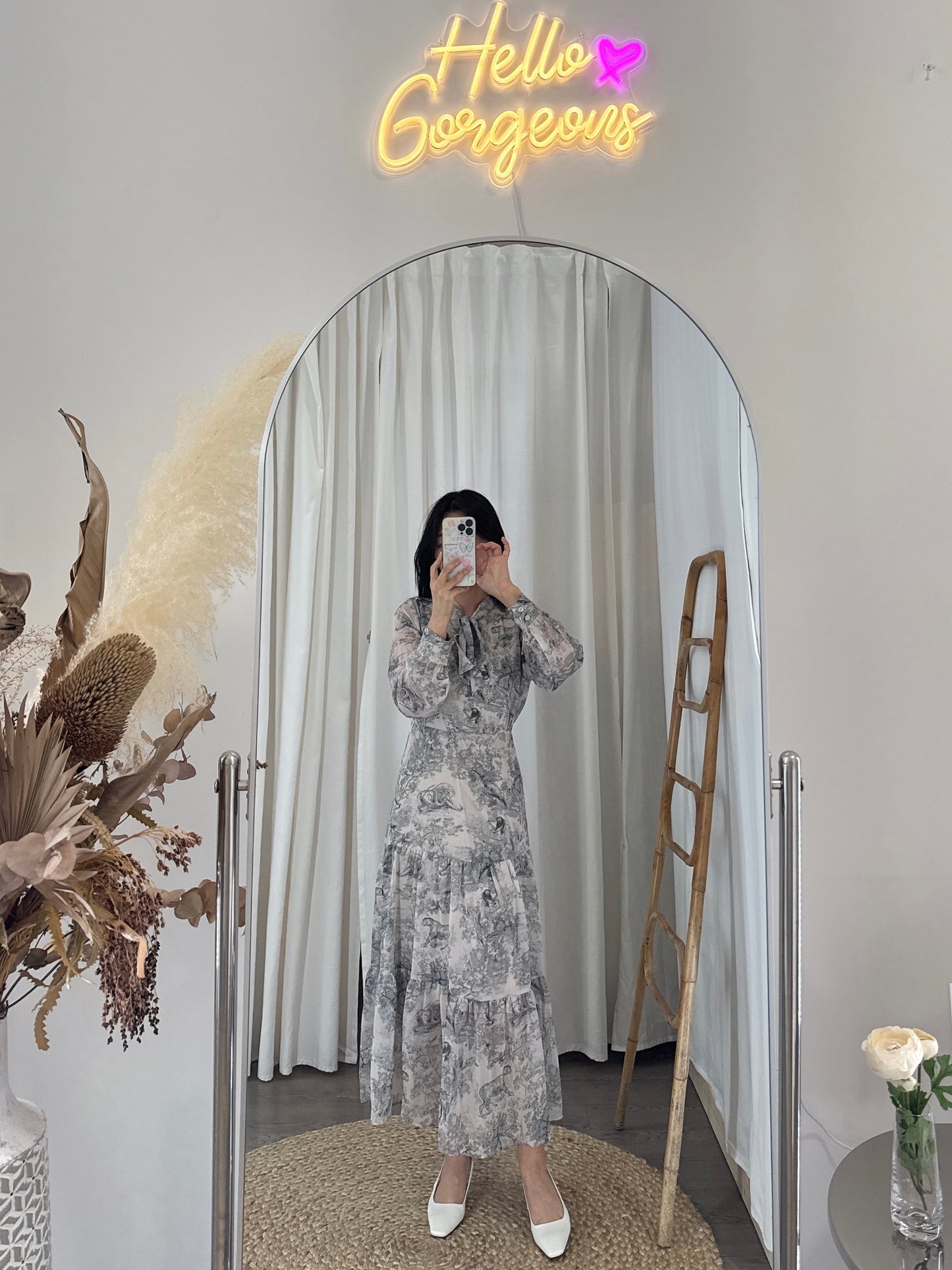Diorr -Inspired Elegance Dress