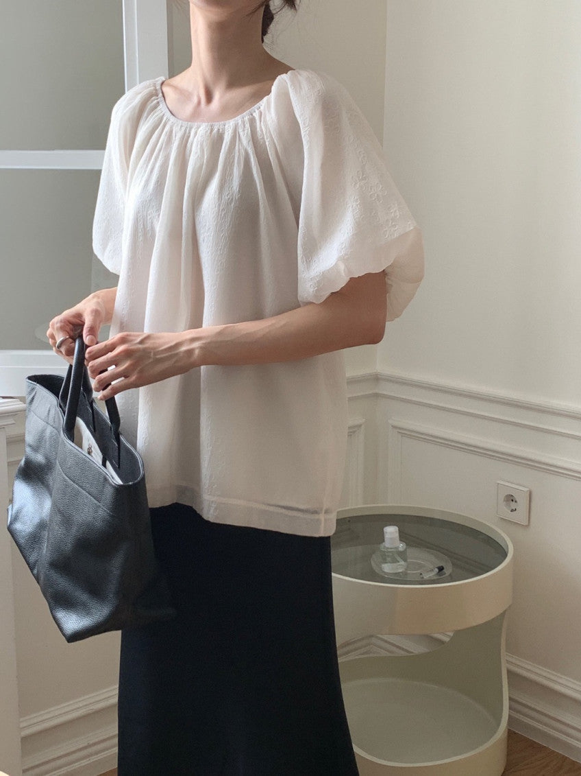 * Floral Ribbon Blouse