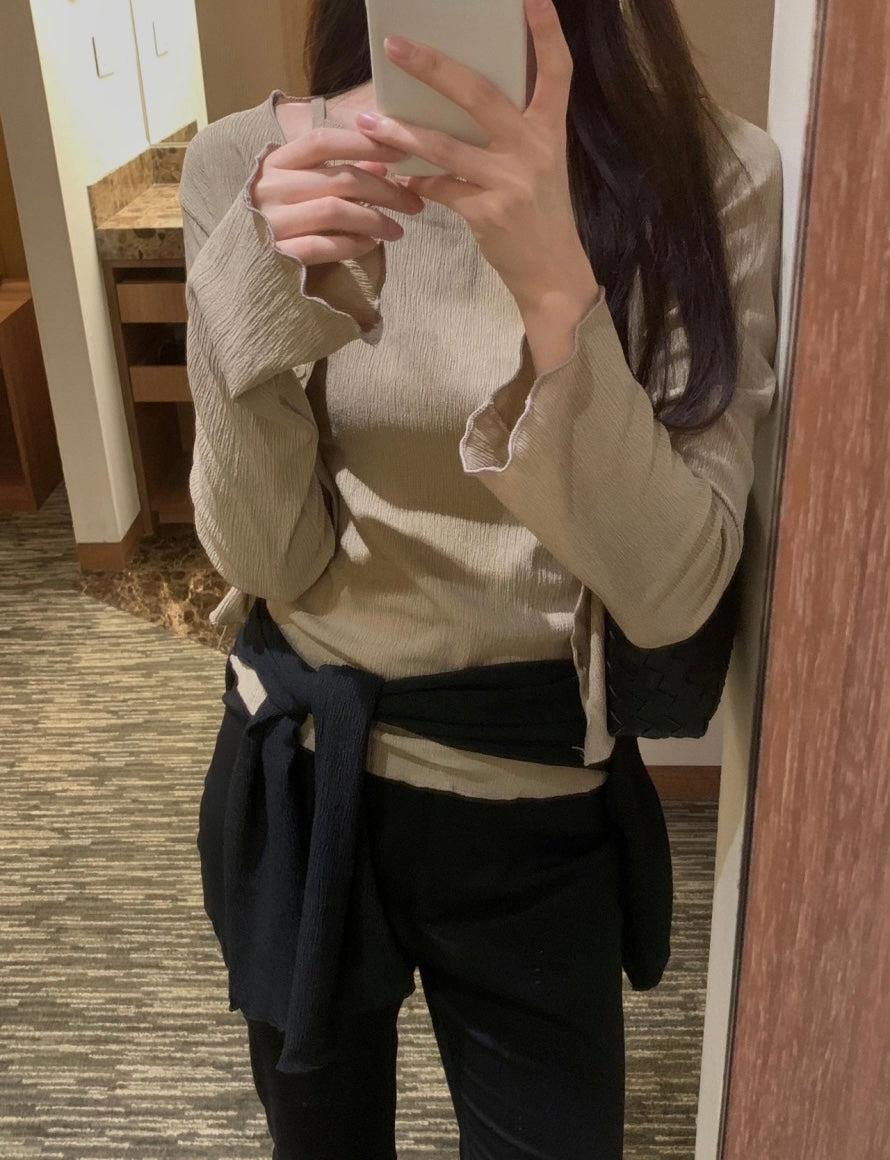 *Pleated Tank & Cardigan Set