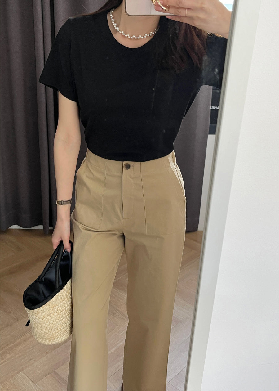 * Cotton Straight Fit Pants