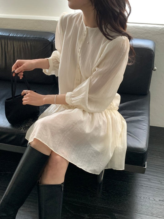 * Luna Frill Shirred Dress