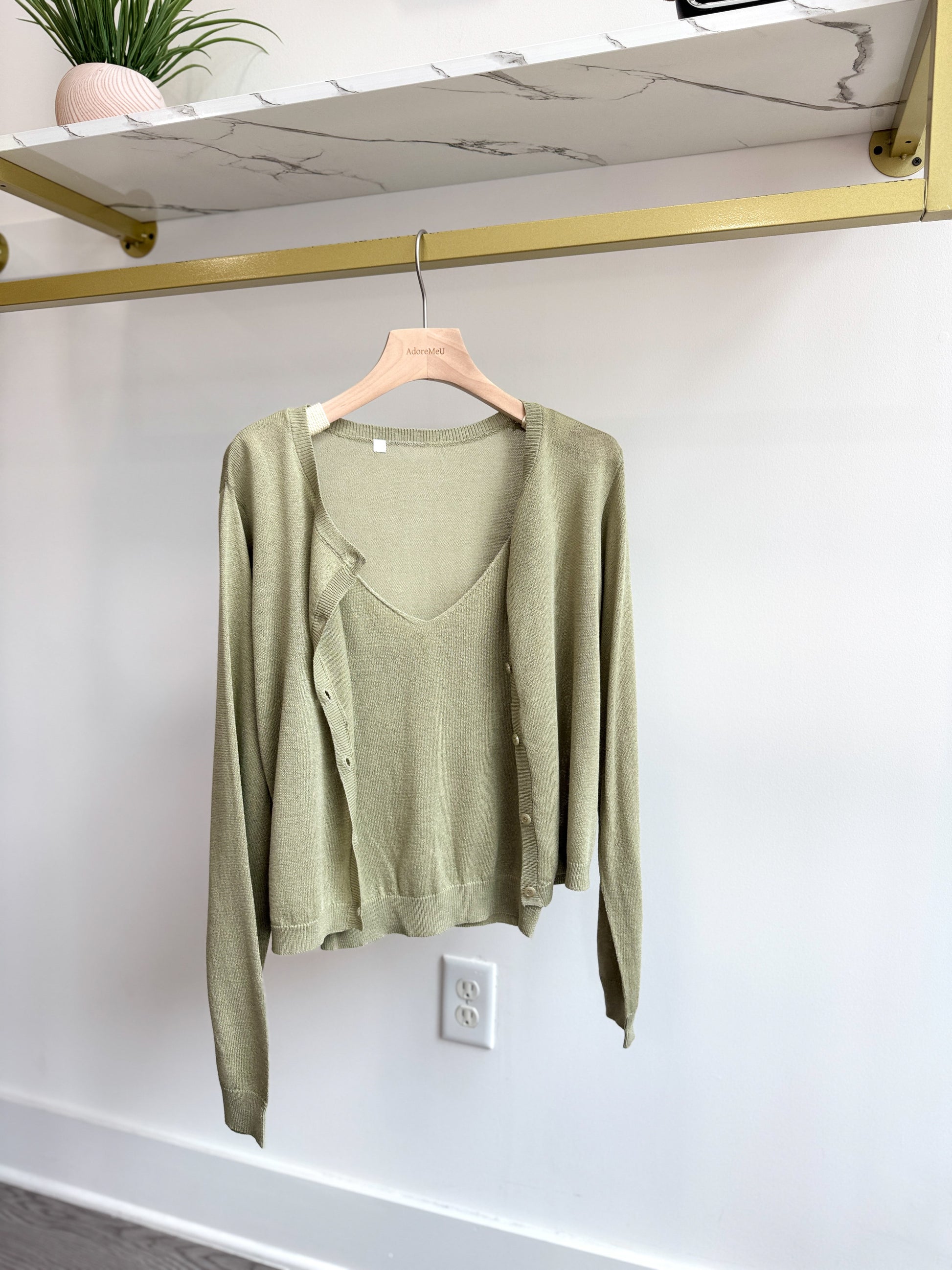 [SPECIAL PRICE] Mute Linen Cardigan Set - AdoreMeU