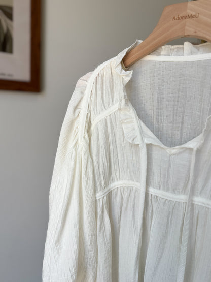 Soft Tie Blouse with Pleats - AdoreMeU