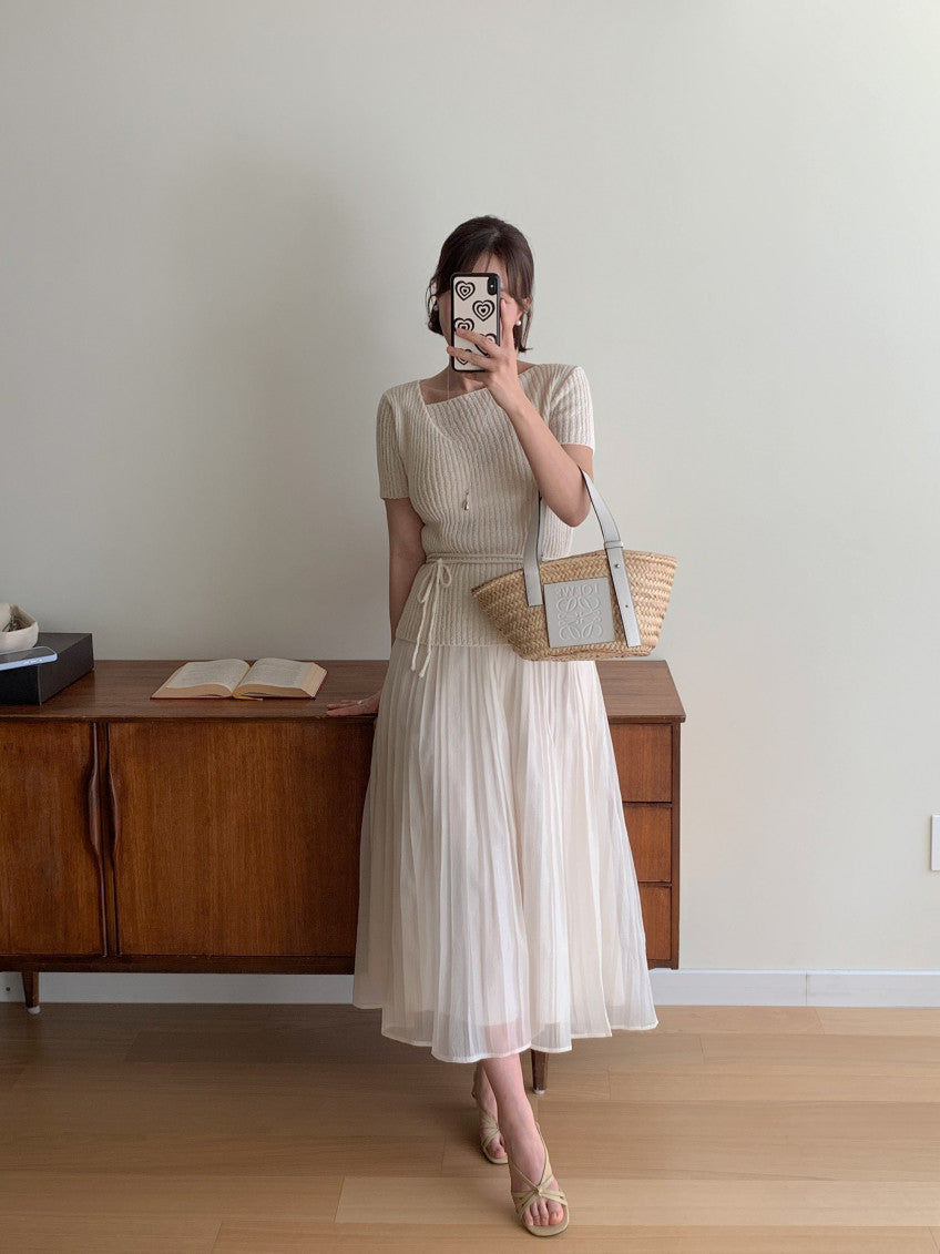 Air Chiffon Banding Skirt(~6/7)