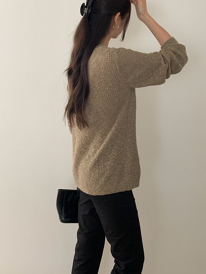 Slit Loose Knit Sweater(~10/18)