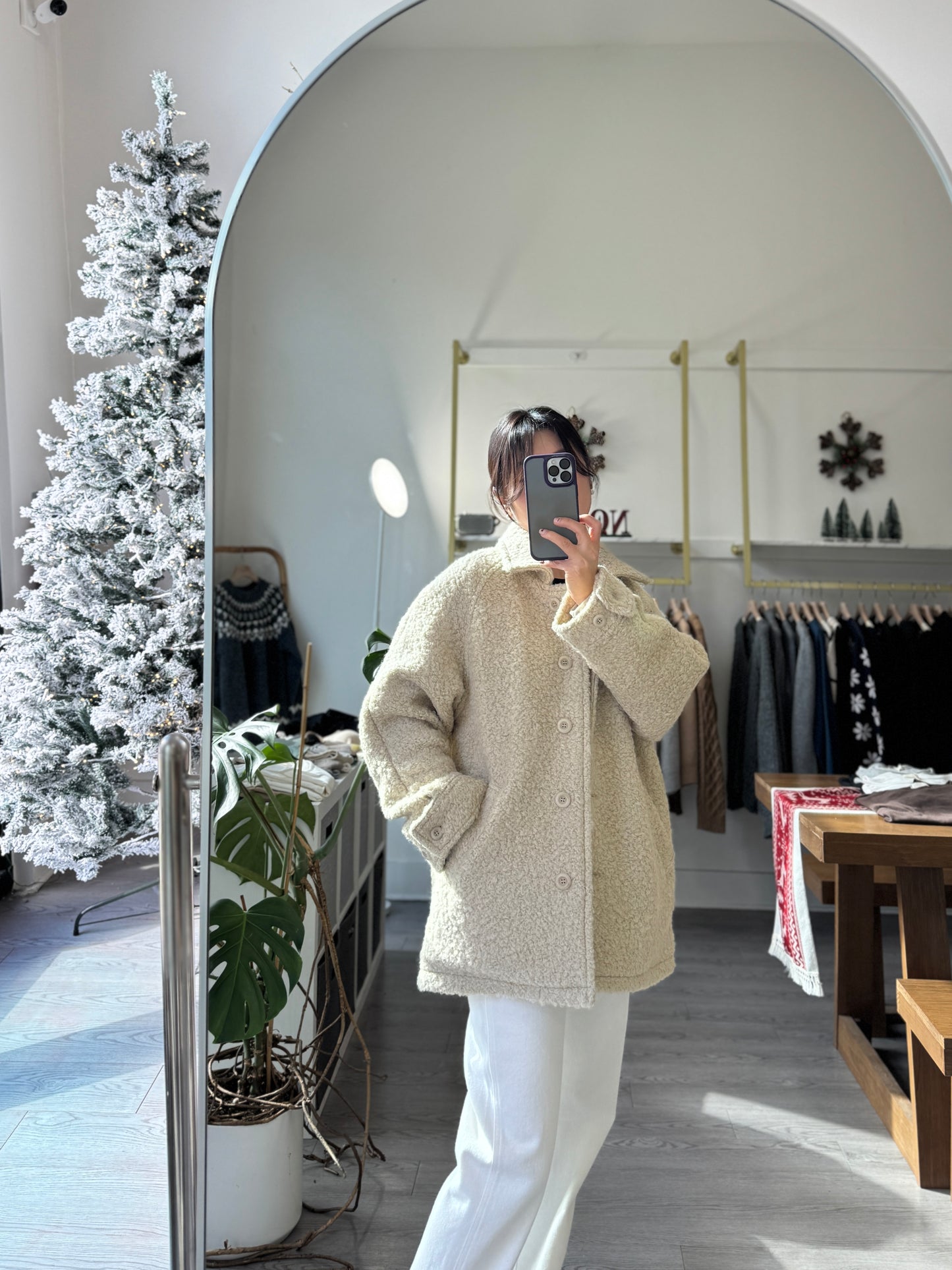 Wool Boucle Coat