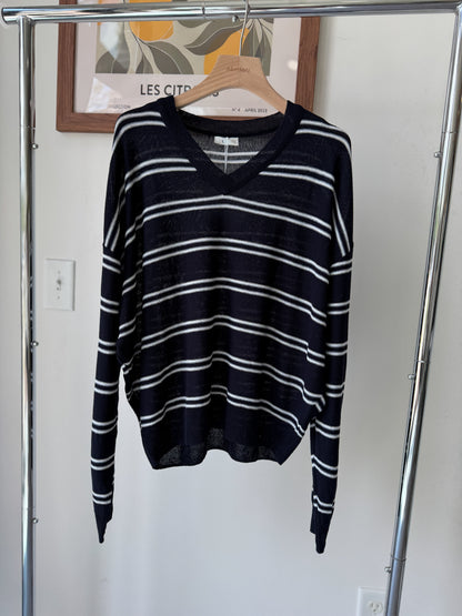 Stripe V neck Knit Top(~9/1) - AdoreMeU