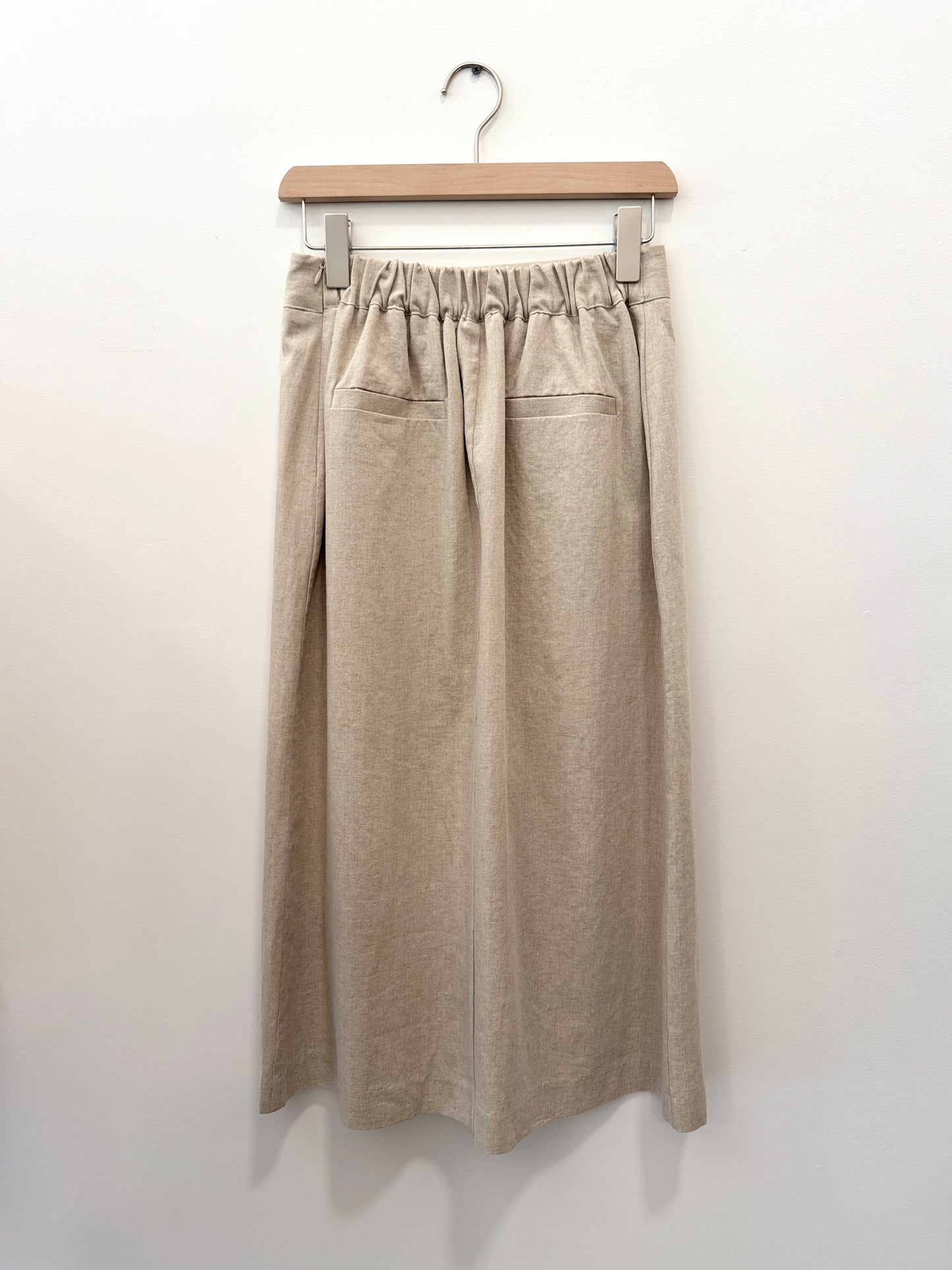 Front Slit Linen Skirt