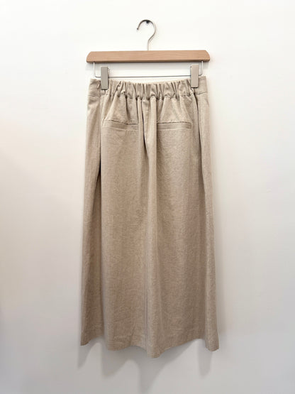 Front Slit Linen Skirt