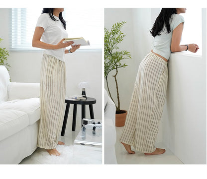 *Stripe Wide Lounge Pants