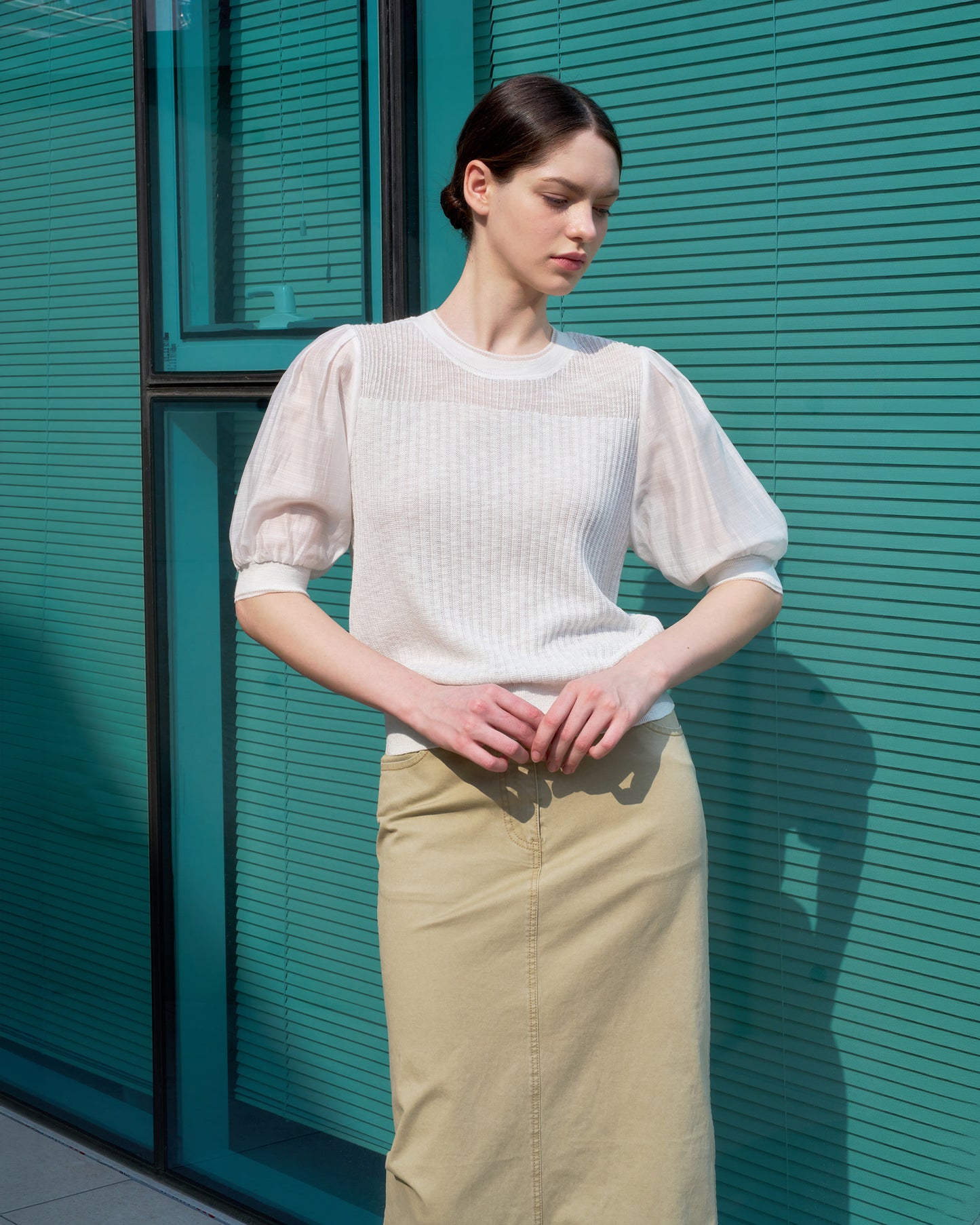 Soft Sleeve Knit Blouse