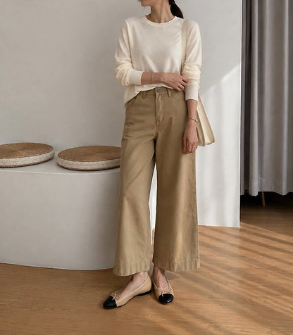 Loose Beige Cargo Pants