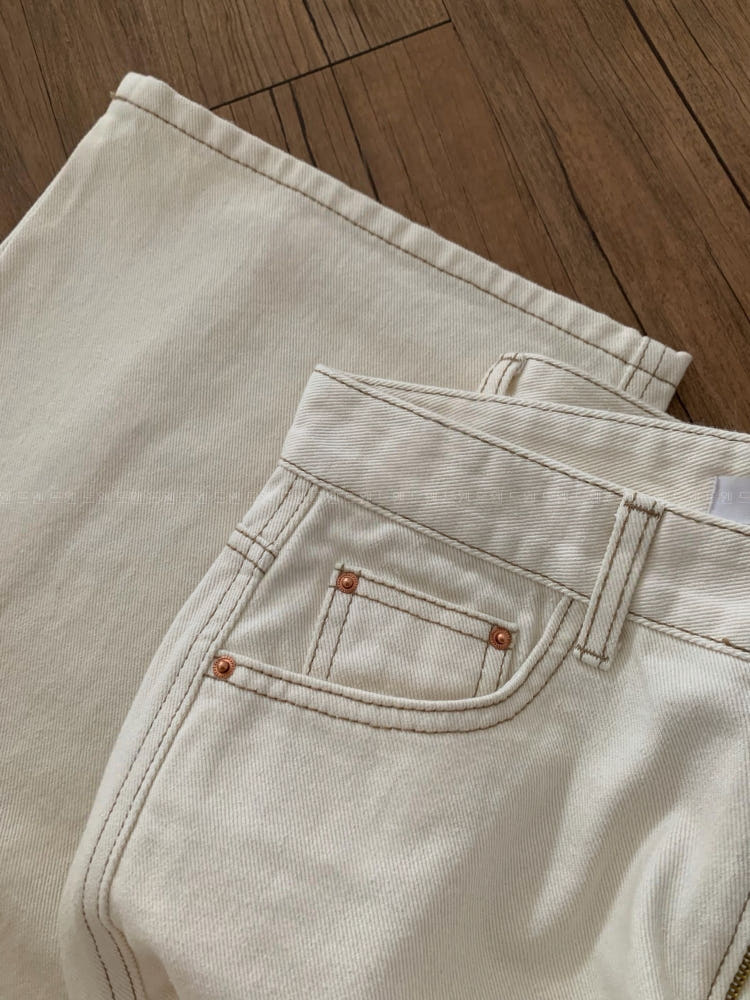 Stitchy Cream Pants