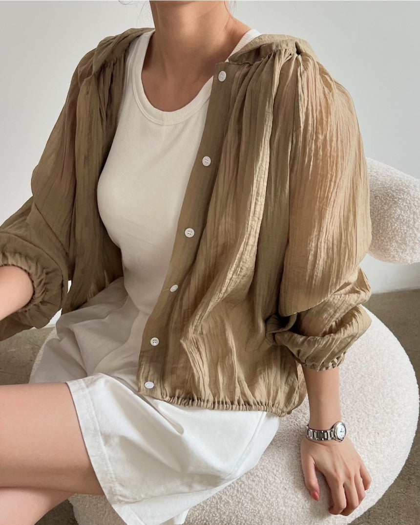 * Hooded Summer Blouse Shirt