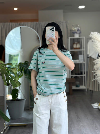 Heart Stripe T-shirt - AdoreMeU