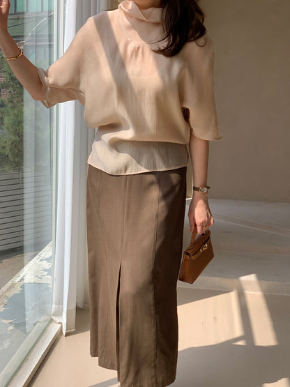 Mood Button Linen Skirt (~7/16)