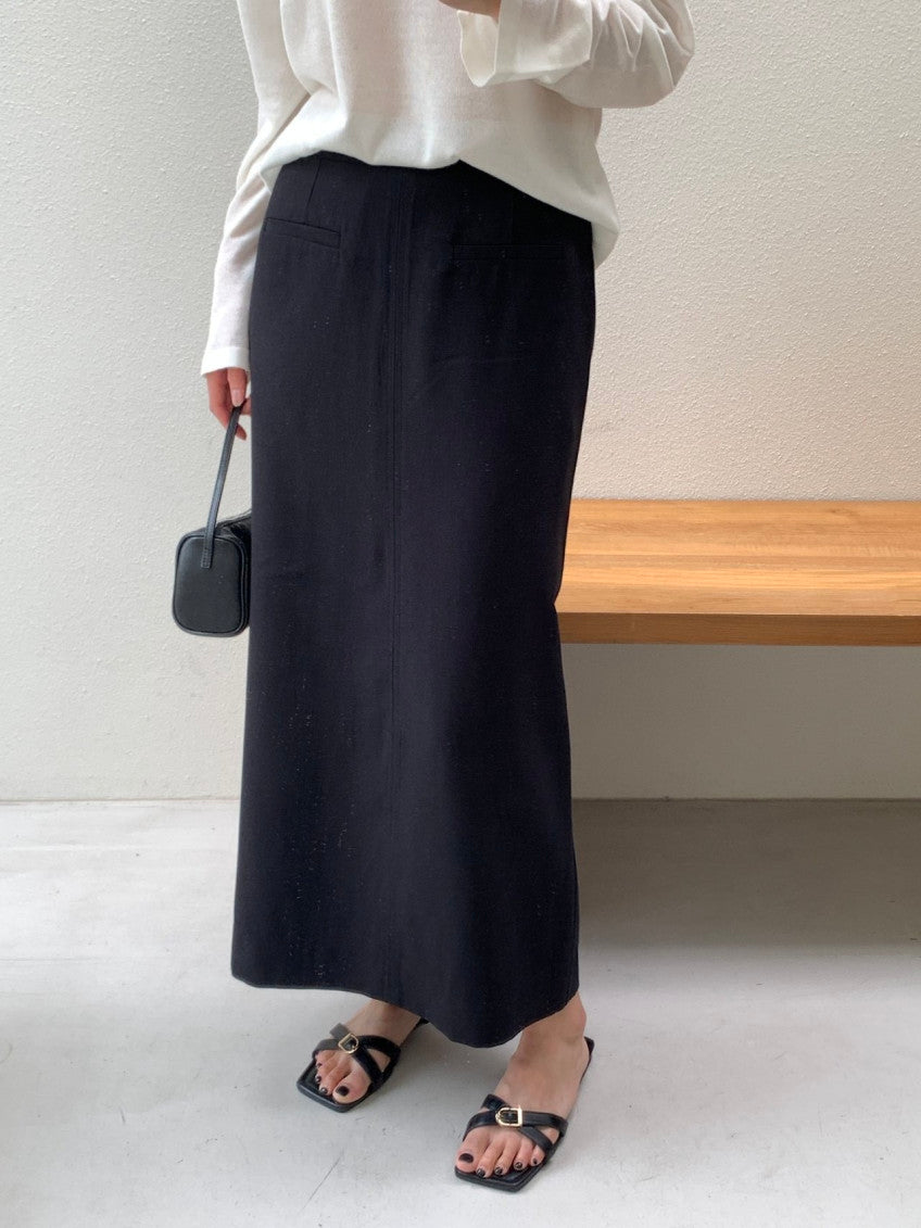 * Linen Blend Skirt